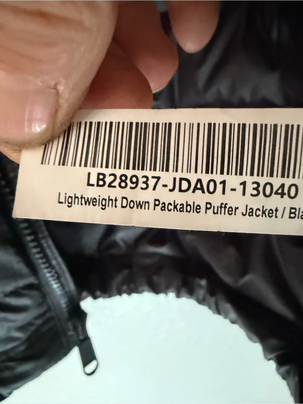 Quince lightweight packable black puffer jacket